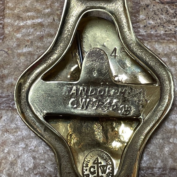 Williamsburg Virginia Metalcrafters Randolph CW 7-45 Brass Paper Letter Clip - Picture 2 of 2